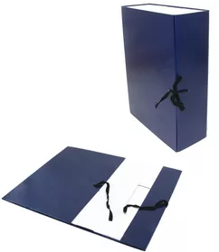 архивный короб  90мм, бумвинил темно-синий 