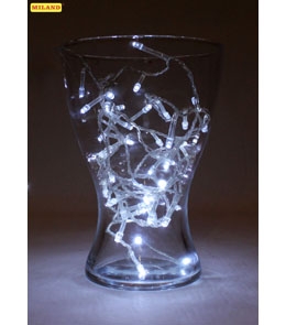 эл.гирл. 50л светодиоды 8реж. белая 3,5м прозр.нить ну-6545 /miland