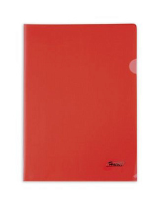 папка-уголок 0,18мм  прозрачный  красный,  00103 /hatber