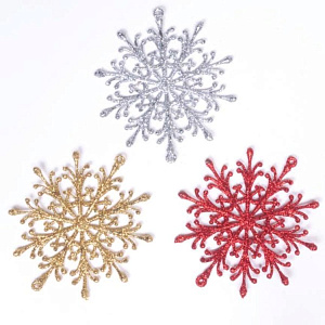 набор из 3 ел.украш. 9см нежные снежинки ну-8328 /miland