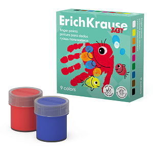 гуашь пальчиковая 9цв*20мл, с алоэ вера 61400 /ek