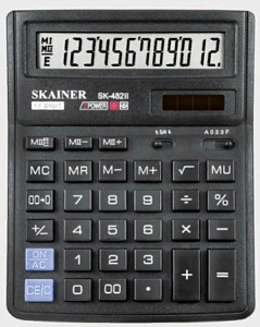 калькулятор 12р 2п (143*192*39.5 мм) skainer sк-482ii