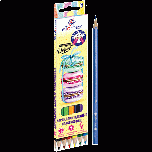 карандаши 6цв. пластиковые dolce vita 2м, диаметр 2,65мм, 5021611 5021610 /аttomex