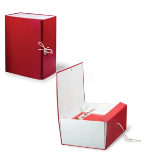 архивный короб 15см бумвинил красный  