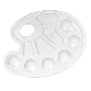 палитра овальная пластмассовая, 6 круглых ячеек, пакм-1 /каляка-маляка изображение палитра овальная пластмассовая, 6 круглых ячеек, пакм-1 /каляка-маляка