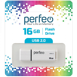 флэш карта 16gb perfeo usb c01g2 белая