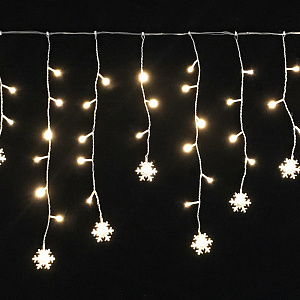 эл.гирл. 100л led бахрома звездочки 1,7*0,5м, 8реж, теплый белый dicld-100ww-c