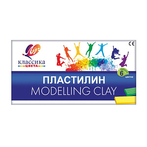 пластилин 6цв. 120г + стек классика 12с878-08 /луч