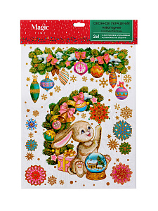 наклейки для окон и зеркал зайка 30*38 пвх 88349 /феникспрезент