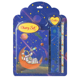 набор космос: блокнот+линейка+ластик+карандаш, ассорти dv-13266 /darvish изображение набор космос: блокнот+линейка+ластик+карандаш, ассорти dv-13266 /darvish