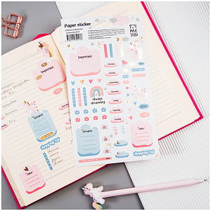 наклейки для ежедневников unicorn dreams 56шт бумажные ms_36973 /meshu