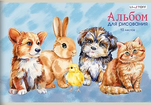 альбом 10л для рисования на скобе /listoff пушистые друзья. мко, 110г/м2, а102537 изображение альбом 10л для рисования на скобе /listoff пушистые друзья. мко, 110г/м2, а102537