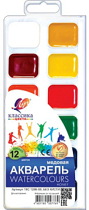 акварель 12цв. классика, пластик.коробка, 19с1286-08 /луч