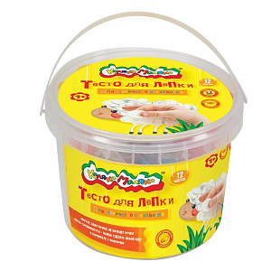 тесто для лепки  12цв*30г в банке + 2 формочки, тлбкм-12/30  /каляка-маляка