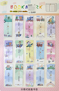 закладки для книг 3,7*10,5см 6шт. звери в машинках ассорти 15диз., м-4754 /mazari