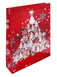 нг пакет бумажный 32*44*10 необычная елка глян. ламин., пкп-5690 /miland