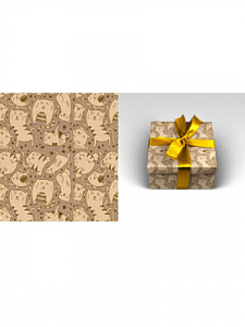 бумага упаковочная 70*100см котики крафт  90г/м2 уб-1587 /optima фото