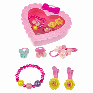 набор украшений детских 7предметов sweet heart bijou, шкатулка, т21037 /1toy