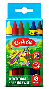 мелки восковые 6цв. круглые кв06кр /creativiki