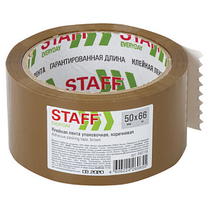 клейкая лента 50мм*66м коричневая  40мкм 440159 /staff