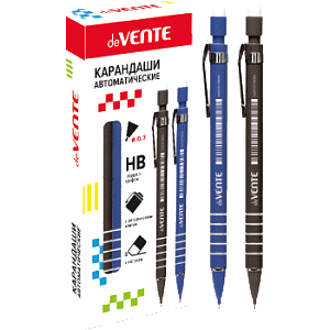 автокарандаш 0.7мм нв, прорезиненный корпус, с ластиком, металл. клип, 5010700 /devente