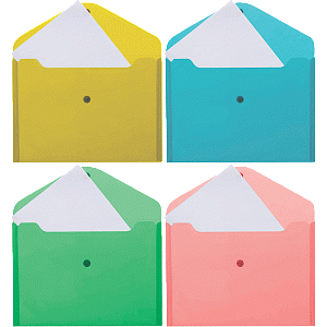 папка-конверт на кнопке а5+ 190*240мм, 0.18мм, непрозрачная, ассорти, 3071812 /devente