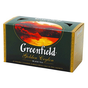 чай greenfield "golden ceylon", черный, 25пак. по 2г, 0352-10 изображение чай greenfield "golden ceylon", черный, 25пак. по 2г, 0352-10