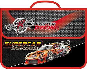 папка с ручками а4 racing car, motorcycle на липучке, пластик, широкая, пм-а4-23 /пчелка