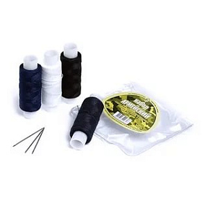 нитки армированные набор армейский (2б+1ч+1хаки или 1б+1ч+2син) +3 иглы 45лл 150м /пнк кир