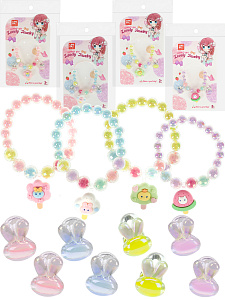 набор украшений зверушки (1 браслет, 1 кольцо, пара клипс) ассорти y8926264