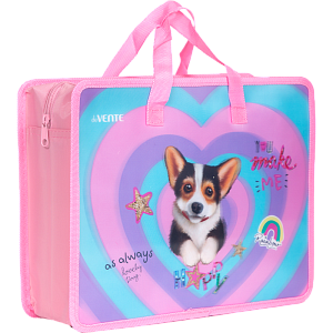 папка с ручками а4 на молнии corgy. пластик. 500мкм, 3d, расширение, 8054469 /devente