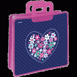 папка с ручками а4 на молнии owl. пластик 400мкм волокнистый, расширение, 8056433 /devente