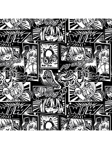 бумага упаковочная 70*100см аниме комикс 90г/м2 уб-4453 /miland фото