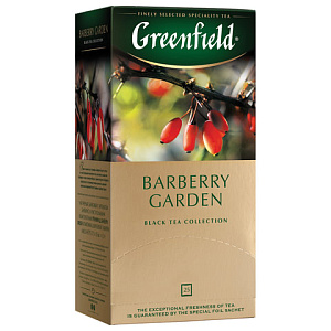 чай greenfield "barberry garden", черный, со вкусом барбариса, 25пакетов по 2г., 0710 изображение чай greenfield "barberry garden", черный, со вкусом барбариса, 25пакетов по 2г., 0710