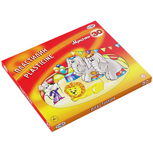 пластилин 30цв. + стек 600г мультики карт. уп. 210119_04 /гамма