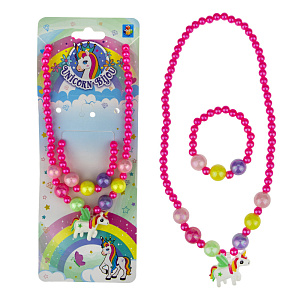 набор украшений детских unicorn bijou колье+браслет фуксия, т19137 /1toy