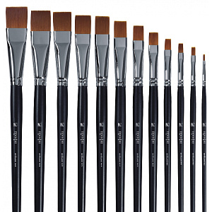 кисть живописная  нейлон  плоская № 4 /профи 