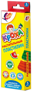 пластилин 5цв растительный 25с1557-08 /луч