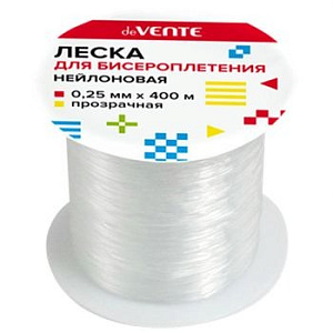 леска 400м для бисероплетения 0.25мм прозрачная нейлоновая на катушке 8001396 /devente леска 400м для бисероплетения 0.25мм прозрачная нейлоновая на катушке 8001396 /devente