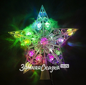 эл.гирл. 20 led верхушка-звезда 22см, мульти,нл-8344 /miland