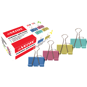 зажим для бумаг 25мм на 100л, цветной, 4131315 