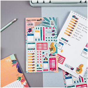 наклейки для ежедневников bright life 55шт бумажные ms_36975 /meshu