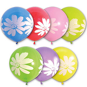 шар воздушный 18" с рисунком ромашки 4-х сторон. 1103-0466
