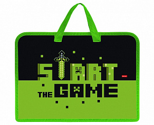 папка с ручками а4 на молнии start game, пластик, amn_26068  /hatber