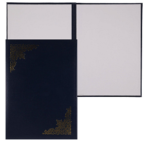 папка адресная, бумвинил  с тиснеными уголками, с поролоном, синяя пб4001-203 /имидж