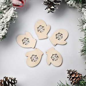 подвеска украшение варежка деревянная 7см 2785608 изображение подвеска украшение варежка деревянная 7см 2785608