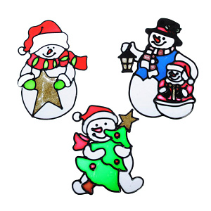 панно-наклейка снеговик,дед мороз,елка 18*25см (16видов) пвх 336-413 325 /сноубум