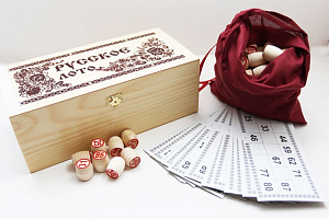 лото русское дерев.бочонки, в блистере р00061 /miland