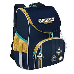 ранец эргоном. 33*25*13см, 1о, 3к, мешок для обуви, синий, ram-385-6 /grizzly