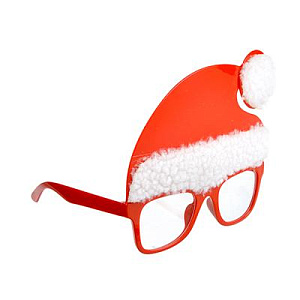очки карнавальные с шапкой деда мороза пластик 391-211 /сноубум